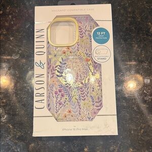 Floral iPhone 16 Pro Max Case - Purple/Gold Accents